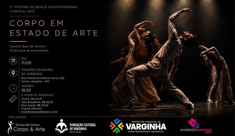 Ingresso para o evento: 1ª Mostra de Dança Contemporânea - Corpo em estado de arte